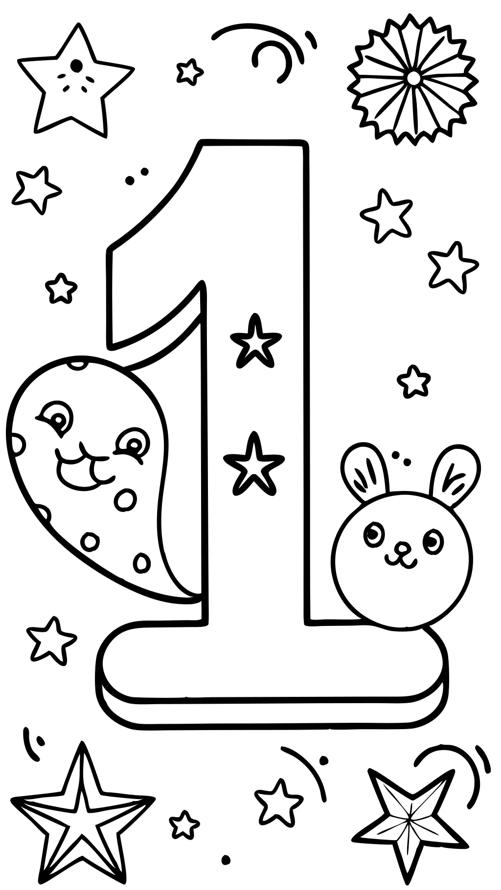 coloring pages of the number 1